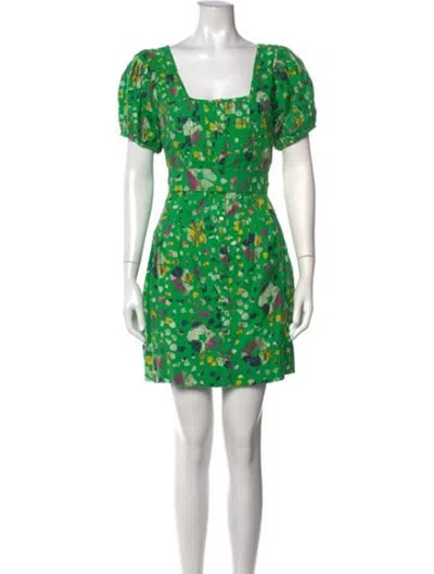 Pre-owned Love The Label Floral Print Mini Dress In Green