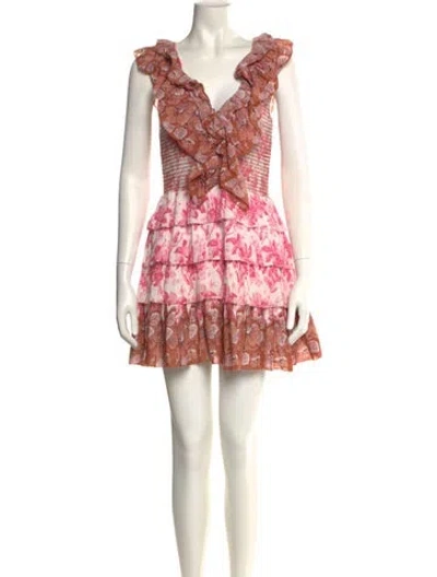 Pre-owned Love The Label Floral Print Mini Dress In Pink