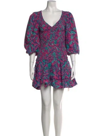 Pre-owned Love The Label Floral Print Mini Dress In Pink