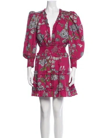 Pre-owned Love The Label Floral Print Mini Dress In Pink
