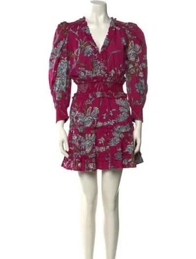 Pre-owned Love The Label Floral Print Mini Dress In Purple