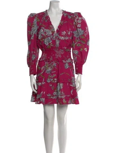 Pre-owned Love The Label Floral Print Mini Dress In Purple