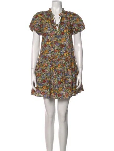 Pre-owned Love The Label Floral Print Mini Dress W/ Tags In Multi
