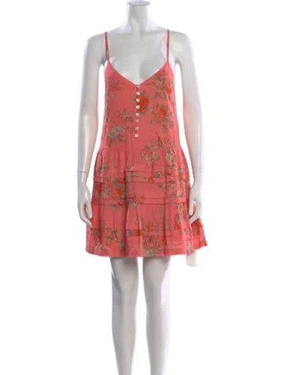 Pre-owned Love The Label Floral Print Mini Dress W/ Tags In Orange
