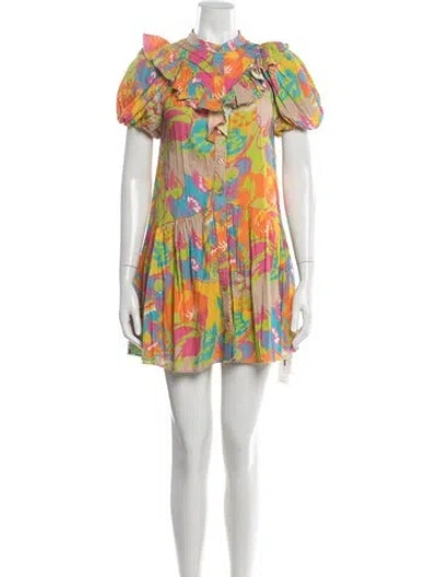 Pre-owned Love The Label Floral Print Mini Dress In White