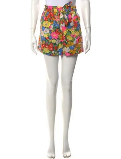 Pre-owned Love The Label Floral Print Mini Shorts In Neutrals