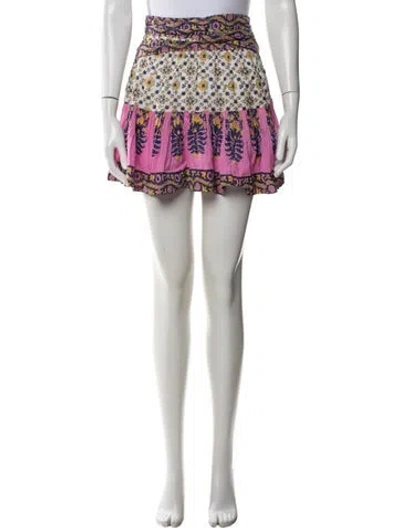 Pre-owned Love The Label Floral Print Mini Skirt In Neutrals