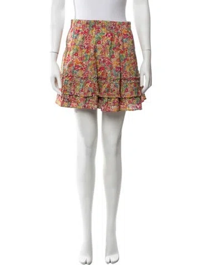Pre-owned Love The Label Floral Print Mini Skirt In Orange