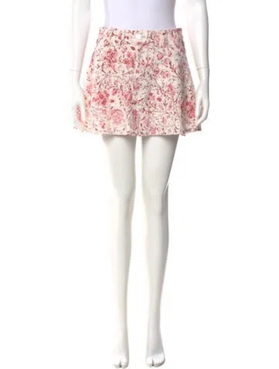 Pre-owned Love The Label Floral Print Mini Skirt In Pink