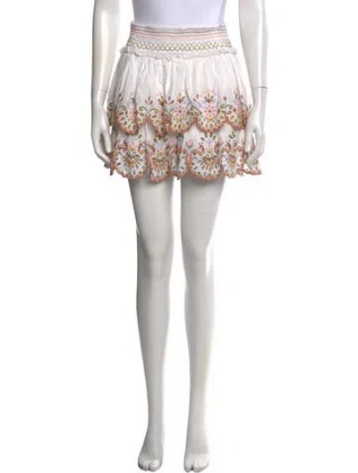 Pre-owned Love The Label Floral Print Mini Skirt In White