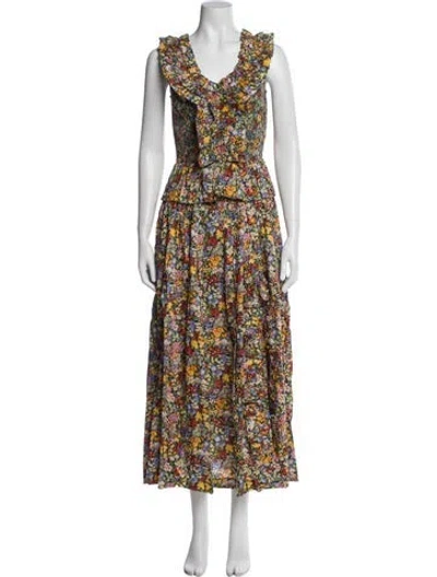 Pre-owned Love The Label Floral Print Skirt Set In Multi