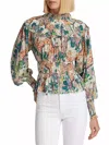 Love The Label Francesca Metallic Floral Top In Bettina White Lurex Print In Multi