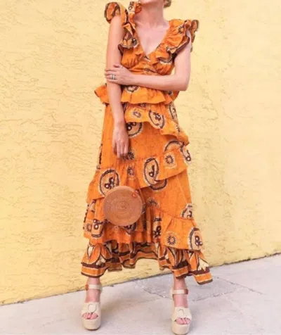 Love The Label Gigi Dress In Gold In Multi