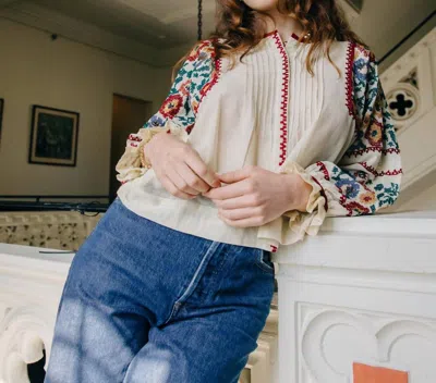 Love The Label Gloriana Blouse In Ivory In Multi
