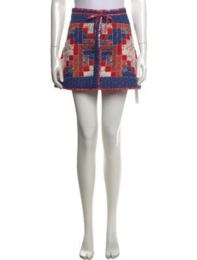 Pre-owned Love The Label Graphic Print Mini Skirt In Orange