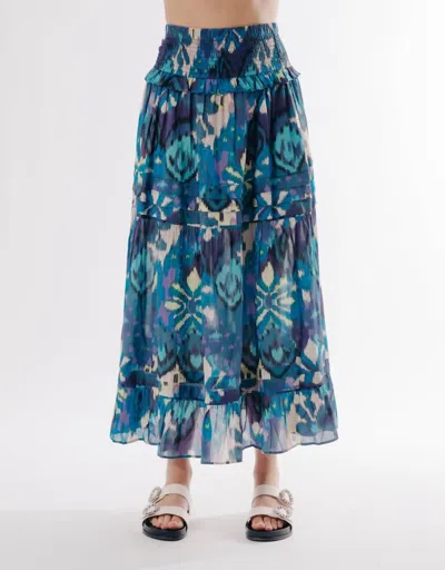 Love The Label Ilaya Skirt In Symphonic Ikat Print