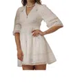 Love The Label Josefina Mini Dress In Forget Me Knot Embroidery In Multi