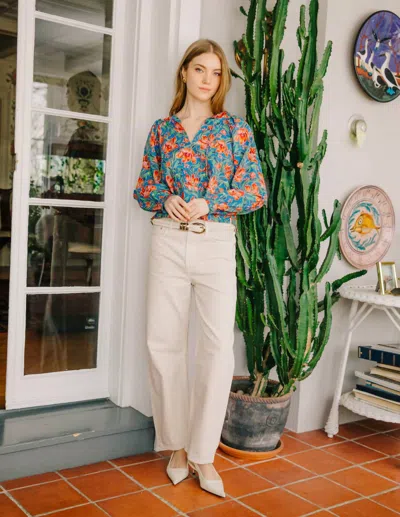 Love The Label Junie Long Sleeve Top In Archive Tulip Liberty Print In Multi