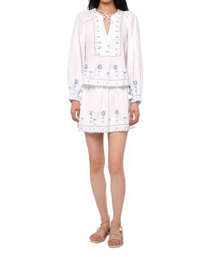 Love The Label Junie Top In Margaret Embroidery In Multi