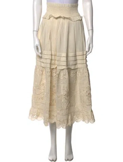 Pre-owned Love The Label Lace Pattern Long Skirt W/ Tags In Neutrals