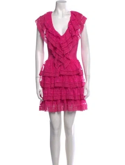 Pre-owned Love The Label Lace Pattern Mini Dress W/ Tags In Pink