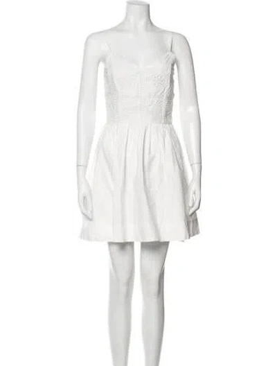 Pre-owned Love The Label Lace Pattern Mini Dress In White