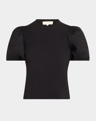 Love The Label Lali Puff-sleeve Tee In Black