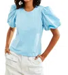 Love The Label Lali Solid Tee Top In Sky Blue In Blue