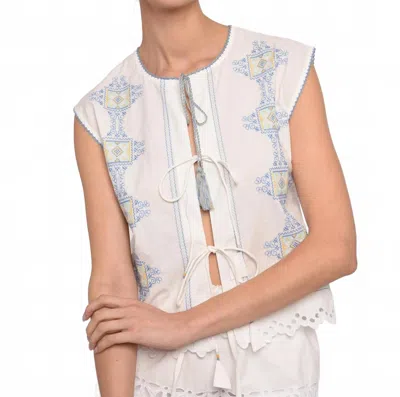 Love The Label Leona Top In Lydian Embroidery In Multi