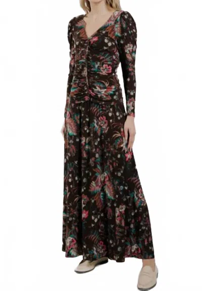 Love The Label Lexi Midi Skirt In Charlotte Floral Print In Black
