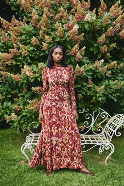 Love The Label Lexi Midi Skirt In Puzzlebox Print