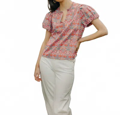 Love The Label Lia Top In Multi In Purple