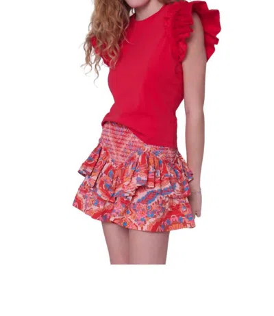 Love The Label Lili Cap Sleeve Tee In Lollipop In Red