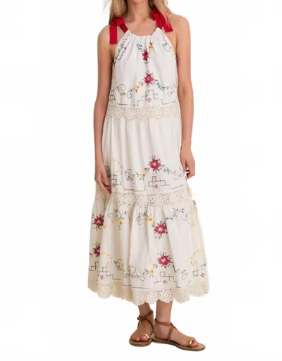 Love The Label Lina Midi Dress In Tea Rose In White