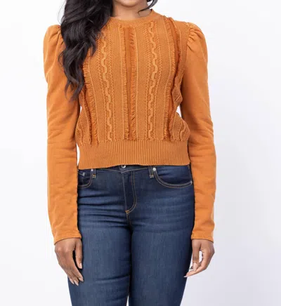 Love The Label Liv Knit Pullover Top In Caramel In Brown