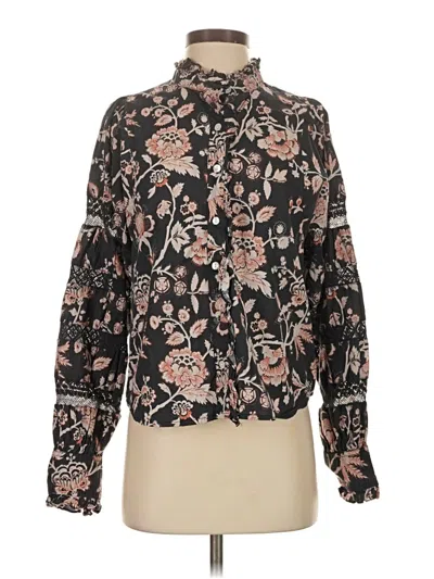 Pre-owned Love The Label Long Sleeve Blouse In Black