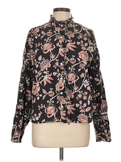 Pre-owned Love The Label Long Sleeve Blouse In Black