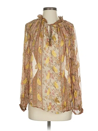 Pre-owned Love The Label Long Sleeve Blouse In Gold