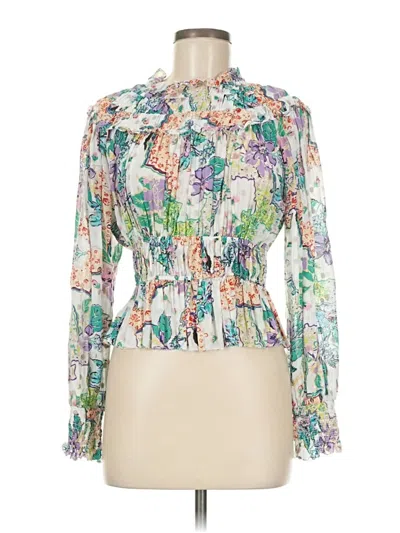 Pre-owned Love The Label Long Sleeve Blouse In Green