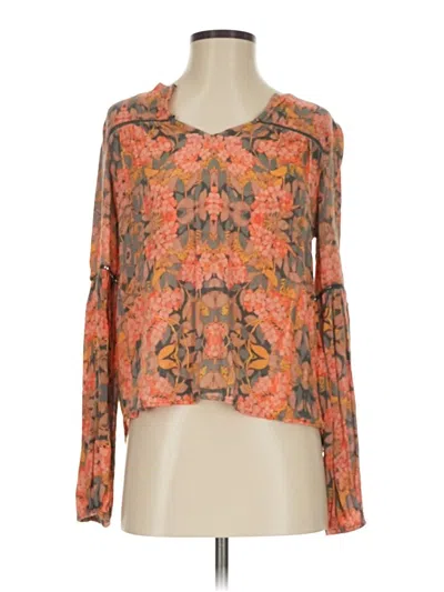 Pre-owned Love The Label Long Sleeve Blouse In Orange