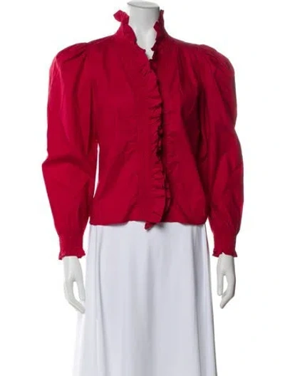 Pre-owned Love The Label Long Sleeve Blouse In Red