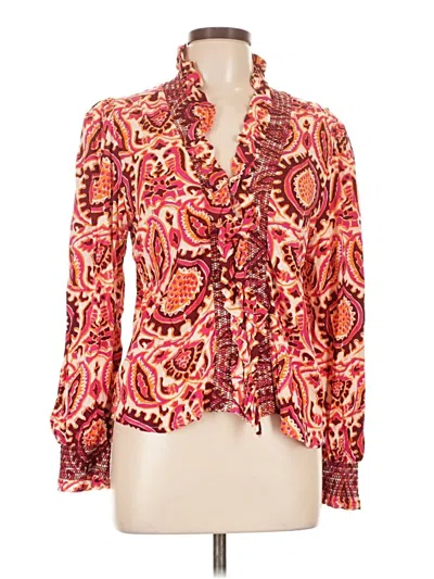 Pre-owned Love The Label Long Sleeve Blouse In Red