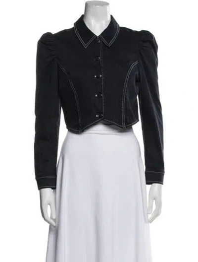 Pre-owned Love The Label Long Sleeve Button-up Top W/ Tags In Blue