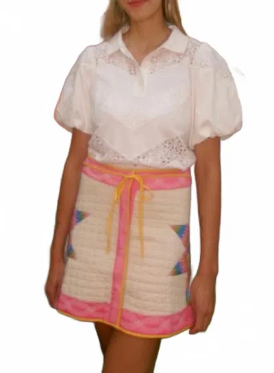 Love The Label Louise Mini Skirt In White Multi