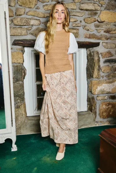 Love The Label Madden Midi Skirt In Gold