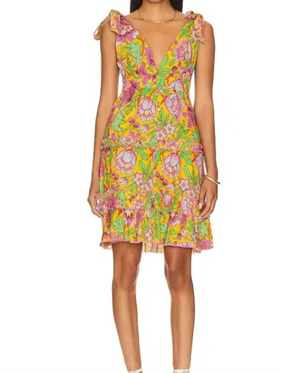 Love The Label Madelyn Dress In Betty Yellow Print In Multi