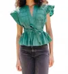 Love The Label Madelyn Sleeveless Top In Green In Green