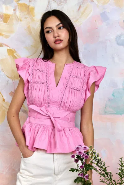Love The Label Madelyn Top In Pink