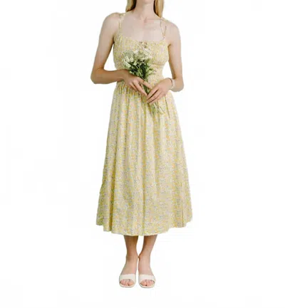 Love The Label Margaux Midi Dress In Mrs Stonely Yellow