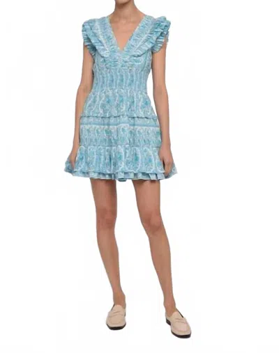 Love The Label Maribel Dress In Kate Border Print In Blue
